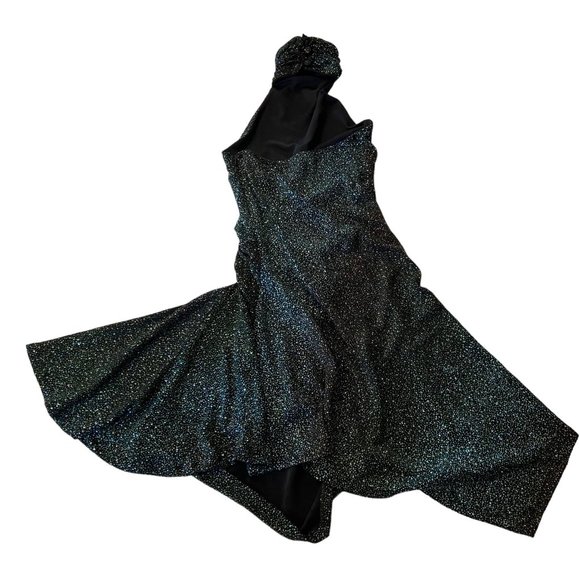 Classic Elegant Sleeveless Green Glitter Dress Size S - Picture 2 of 7